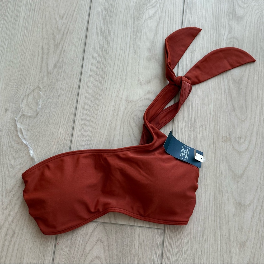 NWT Burnt Orange/ Rust Red One Shoulder Bikini Top